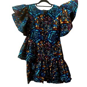 Colorful Geometric Patterned Dress